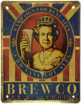 Металлическая табличка "Brewco (C Елизаветой II)" (ms-001515)