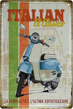 Металлическая табличка "Vespa (Italian El Clasico)" (ms-001849)