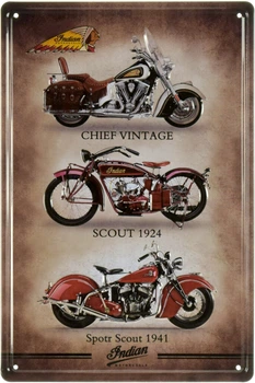 Металлическая табличка "Indian (Three Scout)" (ms-001842)