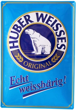 Металева табличка "Huber Weisses Original (Справжній Білий Ведмідь!)" (ms-002087)
