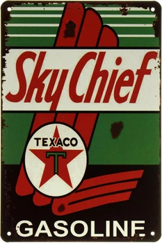 Металлическая табличка "Texaco Sky Chief (Gasoline)" (ms-002236)