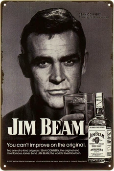 Металева табличка "Jim Beam (Джеймс Бонд)" (ms-002195)