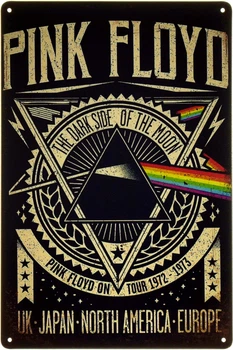 Металлическая табличка "Pink Floyd (On Tour 1972 - 1973)" (ms-002176)
