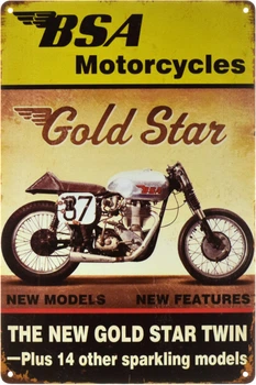 Металлическая табличка "BSA Motorcycles (The New Gold Star Twin)" (ms-002314)
