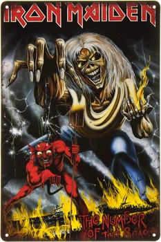Металлическая табличка "Iron Maiden (The Number Of The Beast)" (ms-002261)