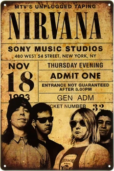 Металева табличка "Nirvana (Unplugged In New York 1993)" (ms-002264)