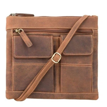 Коричневая кожаная сумка Visconti 18608 Slim Bag (Oil Tan)