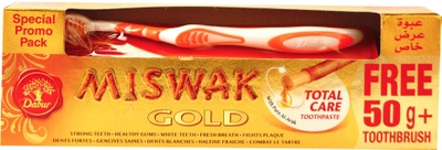 Набор Dabur Зубная паста Miswak Gold 120 + 50 г + Щетка (D15590) (6291069715590)
