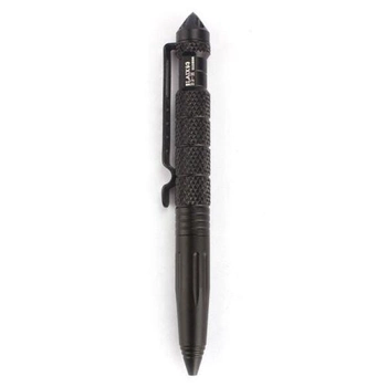 Тактическая ручка со стеклобоем Laix B2-H из авиационного алюминия, черная (eg-100252)