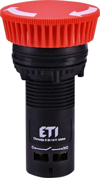Кнопка моноблок грибок ETI ECM-T10-R 1NO червона відключення поворотом (4771482)