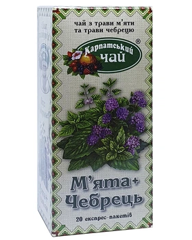 Карпатський чай М'ята+Чебрець в пакетиках 20 шт х 1.35 г (54266)