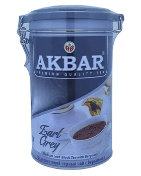 Чай Akbar Earl Gray чорний 225 г в металічній банці (54328)