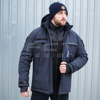 Куртка тактическая FCTdesign зимняя Патрол Софтшелл 58-60 синяя