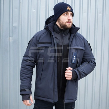 Куртка тактическая FCTdesign зимняя Патрол Софтшелл 60-62 синяя