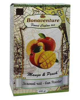 Чай Bonaventure Mango & Peach Ганпаудер зелений з манго та персиком 100 г (1753)