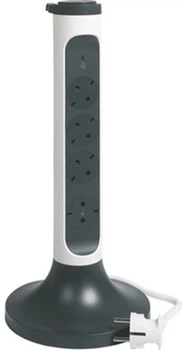 Подовжувач Legrand Стійка 4х2К+С розетки 16 А, з ПЗІП, з кабелем 2 м Білий/Чорний (694505)