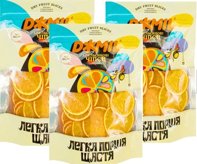 Упаковка чипсов фруктовых Джміль Апельсиновых 40 г х 3 шт (0.12 кг) (4820235150853)