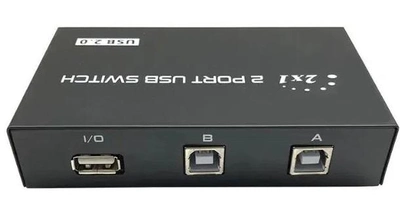 USB свич для шаринга принтеров или сканеров на 2 разьема/порта Scanner Printer Sharing Switch (642541802) Черный