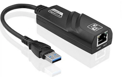 Сетевой адаптер сетевая карта гигабит USB 3.0 -> Gigabit Ethernet RJ45 (559480641) Черный