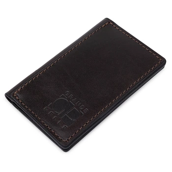 Кожаная визитница GRANDE PELLE из натуральной кожи коричневого цвета унисекс (bg115fash31)