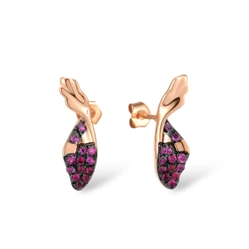 Серьги из красного золота с рубинами 1760622