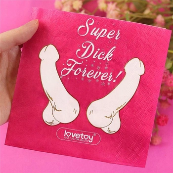 Серветки Lovetoy Super Dick Forever Bachelorette Paper Napkins, 10 шт (22234000 млрд)