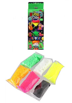 Креативное творчество "BUBBLE CLAY "FLUORIC" 6 цветов (рус-укр) DANKO TOYS (BBC-FL-6-01,02)