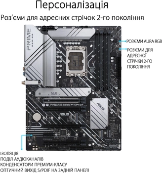 Материнська плата Asus PRIME Z690-P WI-FI D4 (s1700, Intel Z690, PCI-Ex16)