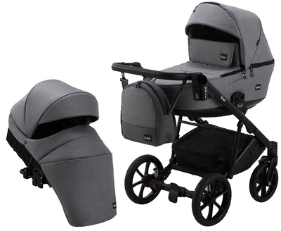Коляска 2 в 1 Bair Kiwi Soft BKS-218 сірий - графіт (шкіра)