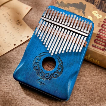 Музыкальный инструмент Калимба Cega (Kalimba) на 17 язычков с орнаментом Синяя (238-4)