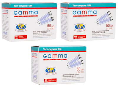 Тест-смужки Гамма ДМ (Gamma Diamond DM) №50 - 3 уп., (150 шт)