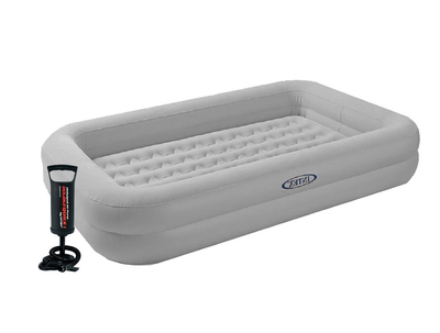 Детская надувная односпальная кровать Intex Cozy Kids с электронасосом 168х107х25 см Серый (IP-167895)