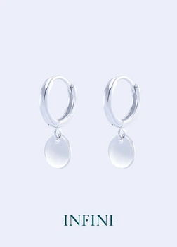 Серьги серебряные INFINI с подвесками монетками s2-72