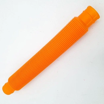 Развивающая сенсорная детская игрушка гофрированные трубки антистресс поп туб растягивающаяся 20-75 см Pop Tube Оранжевый