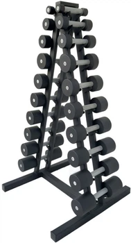 Гантельный ряд RN-Sport со стойкой 1-10 кг Чёрный (black-1.10)
