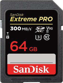 Карта памяти SanDisk Extreme PRO SDXC 64GB Class 10 UHS-II V90 (SDSDXDK-064G-GN4IN)