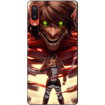 Силиконовый бампер чехол Candy для Samsung A02 Galaxy A022 с аниме Attack on Titan