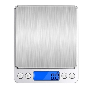 Ювелирные электронные весы с 2мя чашами 0,1 2000гр Professional Digital Tabletop Scale карманные, цифровые Серый