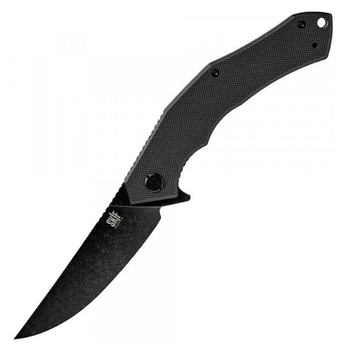 Нож складной SKIF Wave BSW (длина: 230мм, лезвие: 95мм, черное), черный