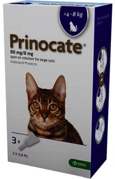 Капли от блох и паразитов KRKA Prinocate (Принокат) для котов 4-8 кг 0.8 мл №3 (3838989720728 / 3838989723132)