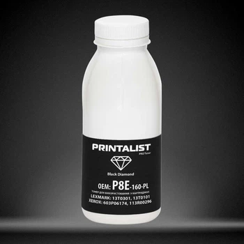 Тонер для Lexmark Black (13T0301) PRINTALIST Black 160г P8E-160-PL