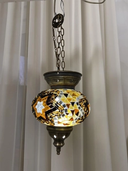 Стельовий турецький світильник Sinan з мозаїки ручної роботи КОРИЧНЕВИЙ