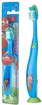 Зубная щетка Brush-Baby Flossbrush от 6 лет синяя (5060178101188_синий)