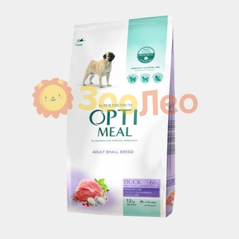 Сухой полнорационный корм Optimeal для собак малых пород со вкусом утки 12 кг