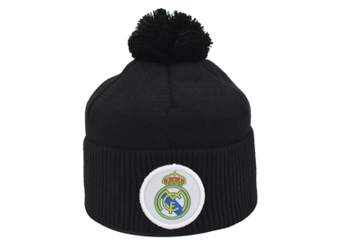 Шапка з помпоном Flexfit Real Madrid FC 53-57 см чорна (F-0918-516)