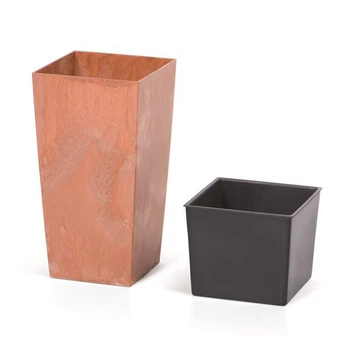 Горшок для цветов Urbi Square Beton Effect 32,5см Терра мраморный (DURS325E-R624)