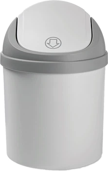 Відро для сміття MBM HOME з кришкою BIN-10 1.6 л Пластикове Сіре (BIN-10 1.6L GRAY)