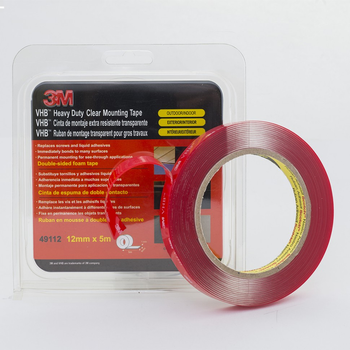 Монтажный двухсторонний скотч 3М Heavy Duty 12 мм x 5 м x 1 мм Прозрачный (49112)