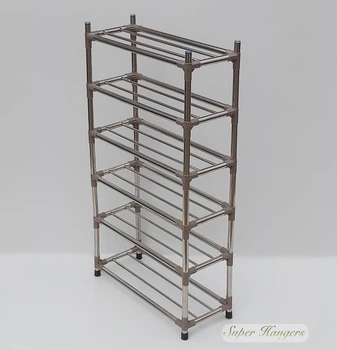 Полка для взуття Shoe Rack MP6 на 6 ярусів. металева хромована посилена