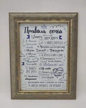 Постер «Правила семьи» в раме 34,5х44,5см FRAMES.POSTERS.DECOR